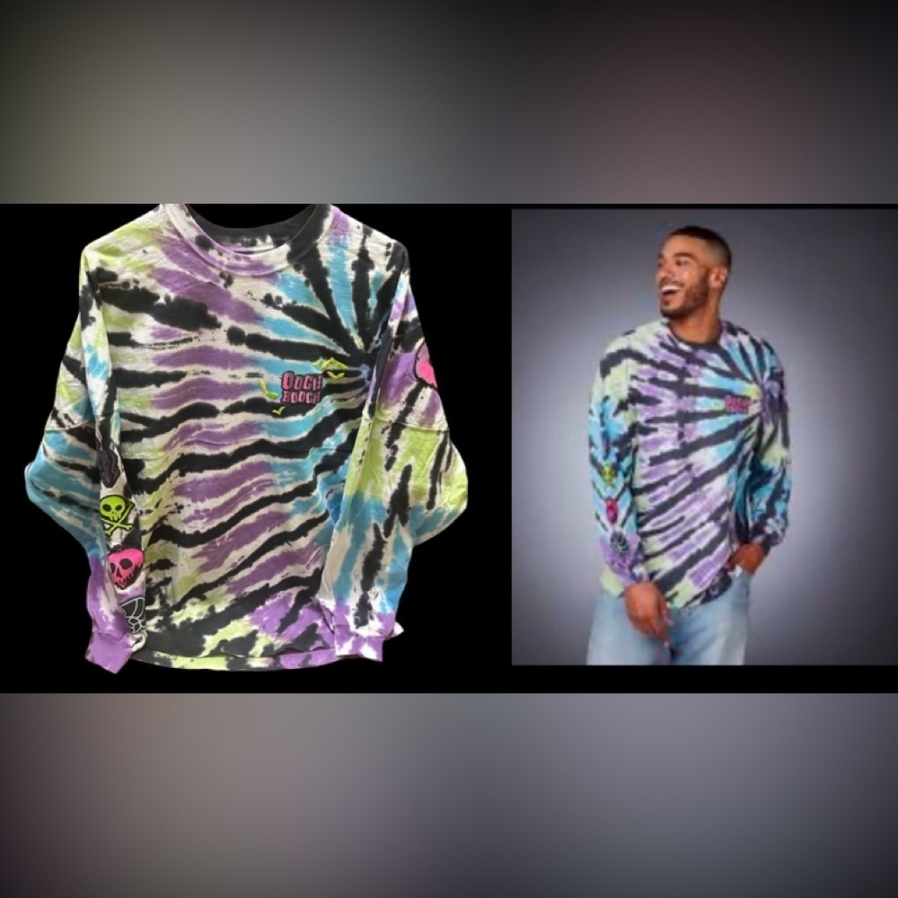 Disney Spirit Men’s Tie-Dye Long Sleeve Shirt size S
